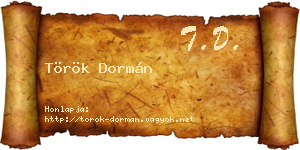 Török Dormán névjegykártya